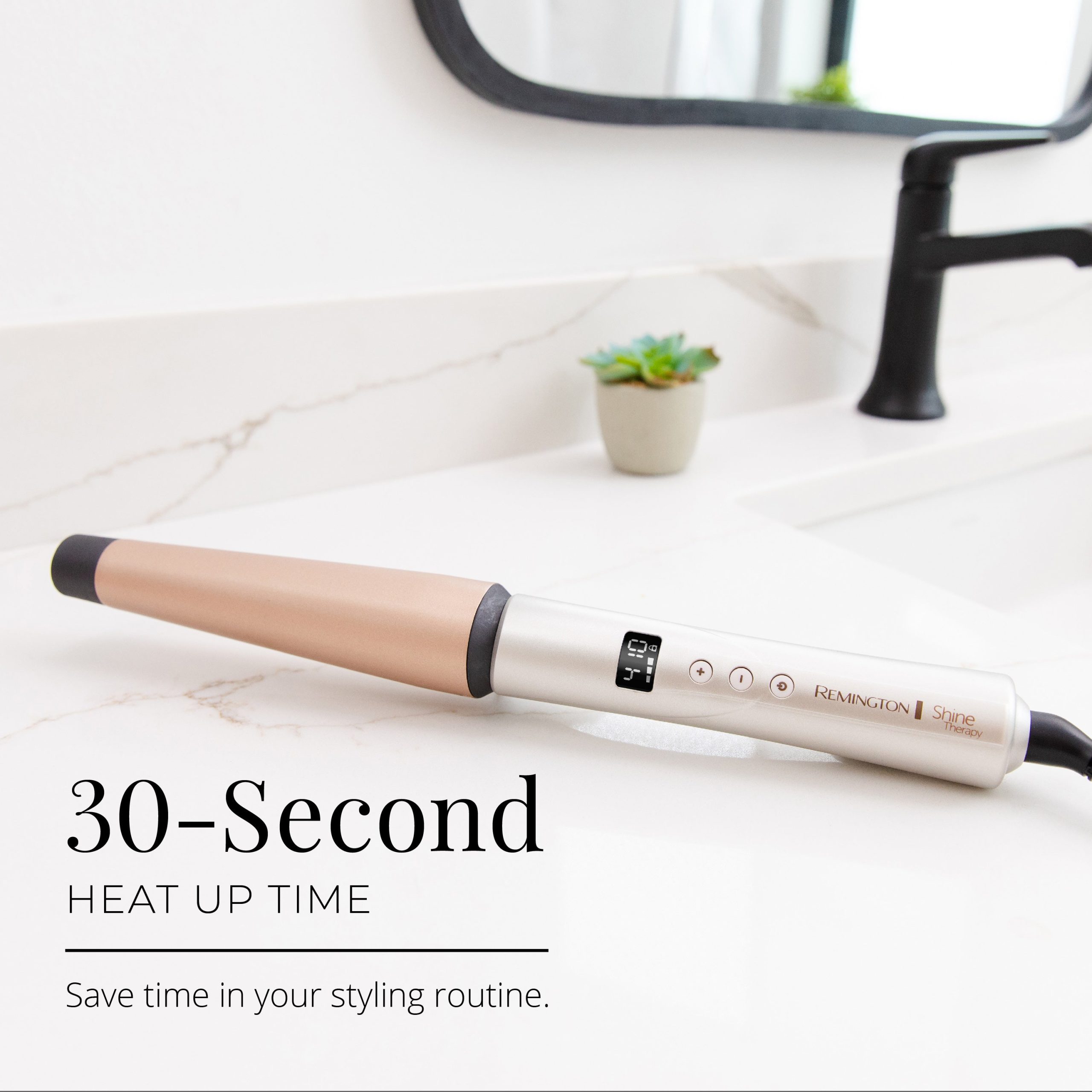 Shine Therapy Argan Oil & Keratin Infused 1? Inch Tapered Curling Wand - Image 3