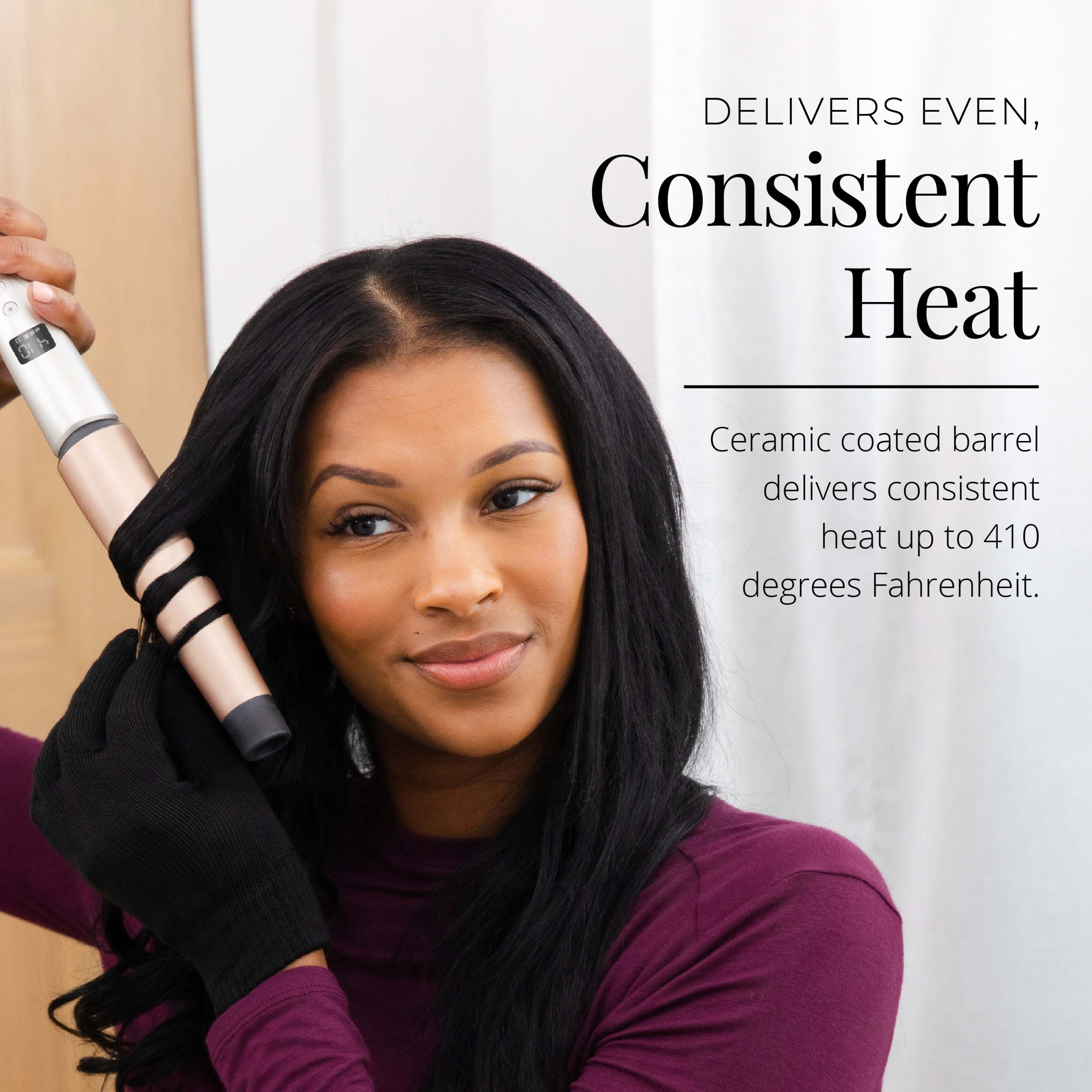 Shine Therapy Argan Oil & Keratin Infused 1? Inch Tapered Curling Wand - Image 4